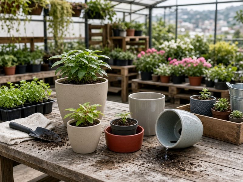 Repotting bench at Silver Forge Nursery